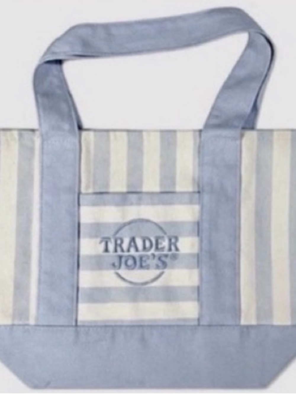 Trader Joe’s Blue Mini Tote Striped Canvas Tote Bag
